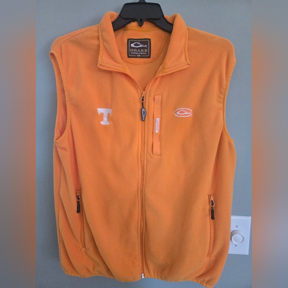 Drake Orange Fleece Vest Men’s Zip-Up